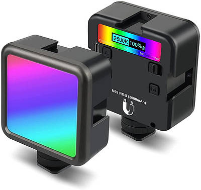 Світлодіодне накамерне відео світло Andoer N69 RGB | Портативна кольорова LED панель