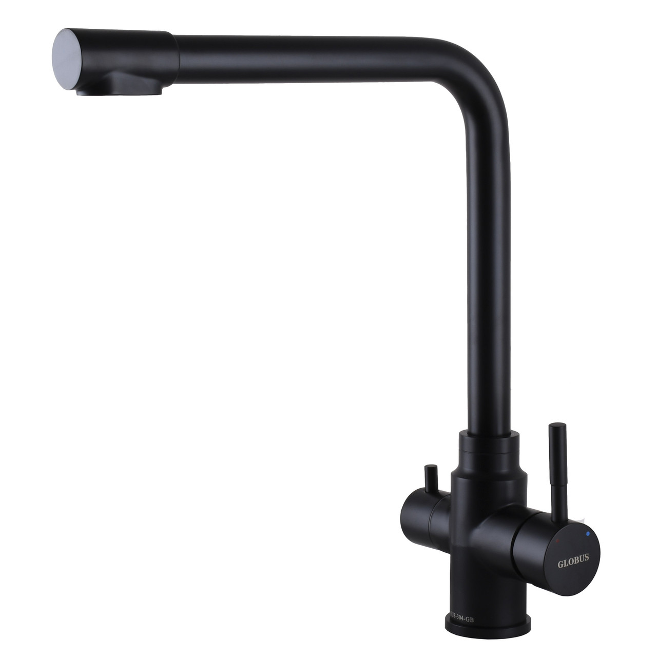 Змішувач для кухні Г-подібний під осмос GLux ALPEN SUS-0888-BB Чорний матовий, фото 1