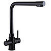 Змішувач для кухні Г-подібний під осмос GLux ALPEN SUS-0888-BB Чорний матовий, фото 3