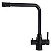 Змішувач для кухні Г-подібний під осмос GLux ALPEN SUS-0888-BB Чорний матовий, фото 4