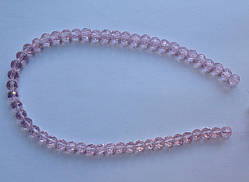 Бусина Куля з огранкою кольору рожевий 6 мм