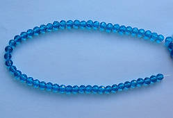 Бусина Куля з огранкою колір бірюза 6 мм