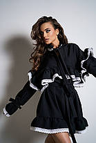 Красива міні сукня вільного крою з бавовняним мереживом та зав'язками Sms7903, фото 2