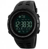 Смартгодинник наручний кварцовий Smart Skmei Clever 1250 Black багатофункціональний на каучуковому ремінці, 5 атм