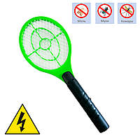 Мухобойка-ракетка электрическая Зеленый 44х16 см электромухобойка, ракетка от насекомых на батарейках (TO)