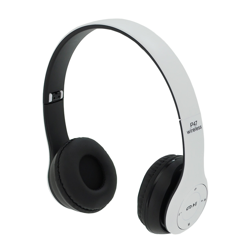 Бездротові Bluetooth-навушники P47 Led, Black/White