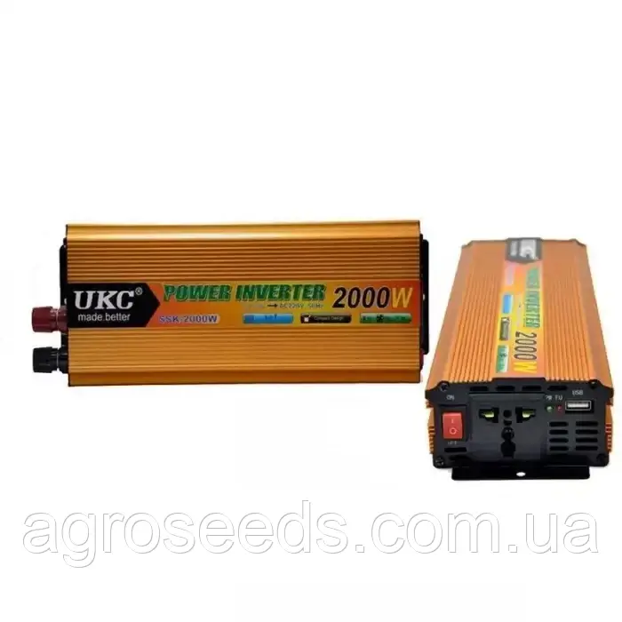 Інвертор перетворювач напруги Power Inverter UKC 12-220V, 2000 W