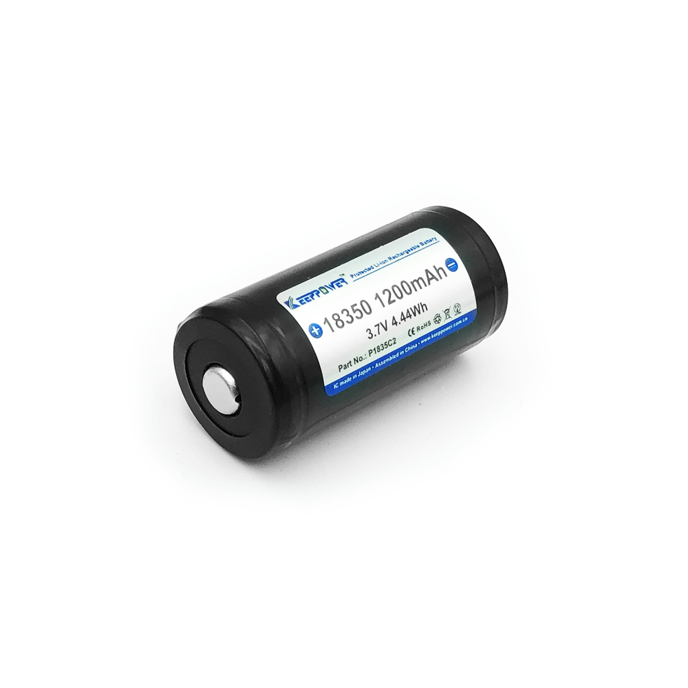Акумулятор Li-Ion 18350 (18380!) KeepPower 1200 mAh (3.7v) з платою захисту