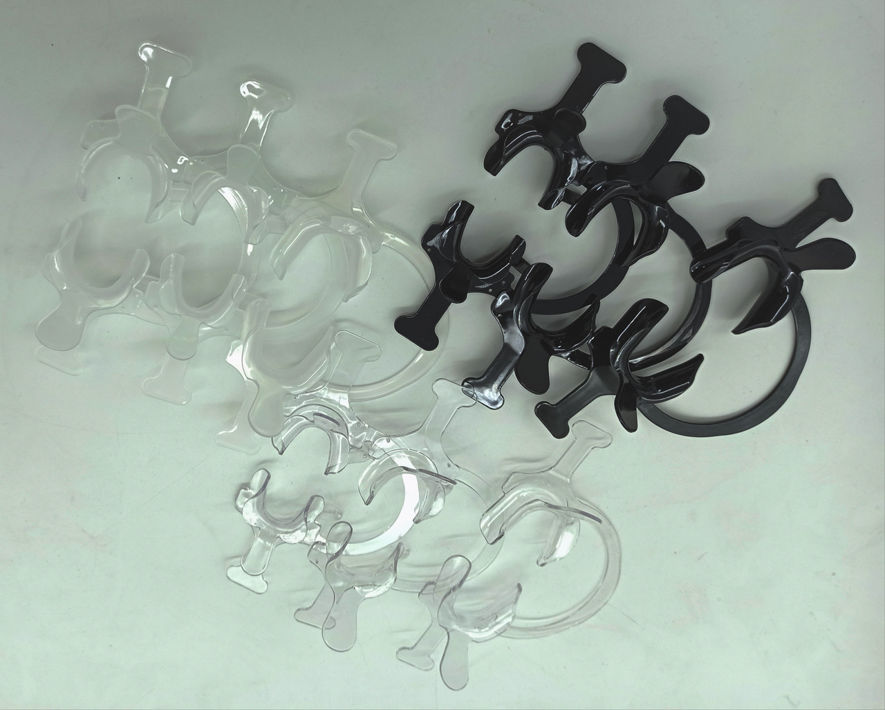 Ретракторы для губ, роторасширители с ручками 9шт (S,M, L) роторозширювачі набір білий чорний молочний