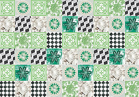 Флізелінові фотошпалери клітка квадрати Мозаїка Зелена Плитка (10706V)+клей