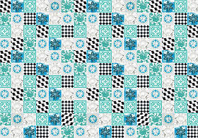 Флізелінові фотошпалери квадрати Мозаїка Блакитна Плитка (10707V)+клей