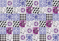 Флізелінові фотошпалери геометричним малюнком квадрати Мозаїка Фіолетова плитка (10708V)+клей