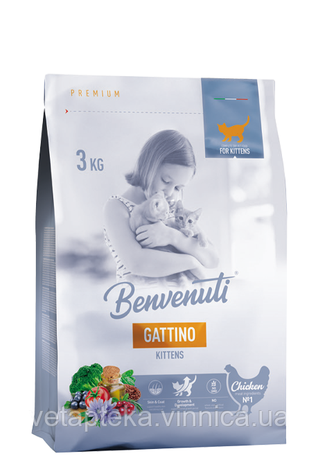 Корм для кошенят Benvenuti GATTINO, 3кг, фото 1