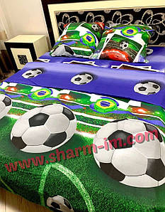 Комплект постільної білизни 150*215 см "Футбол зелений" 100% бавовна