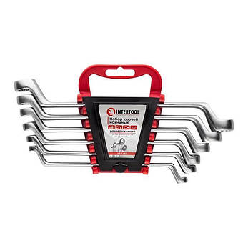 Набір ключів накидних, 6 од., 6-17 мм, Cr-V INTERTOOL HT-1101, фото 1