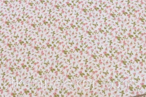 Сатин (бавовняна тканина) дрібні бутони (компаньон), фото 1