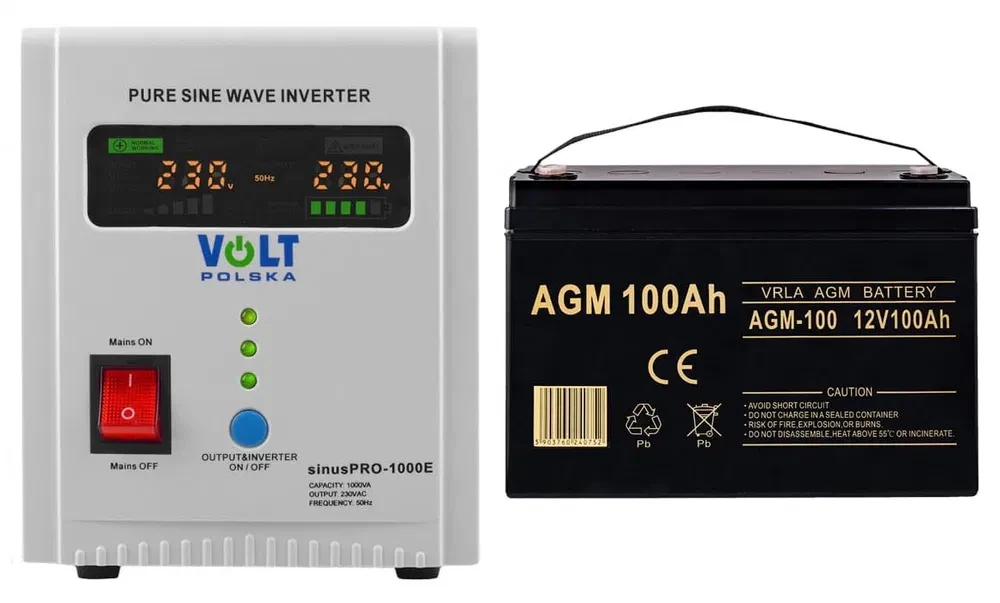 Джерело безперебійного живлення Volt Polska sinus pro 1000 Акумулятор ...