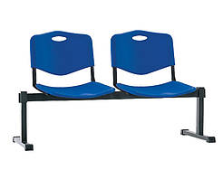 Стілець секційний Iso-2 z plast black пластик К-31 синій (Новий Стиль ТМ)