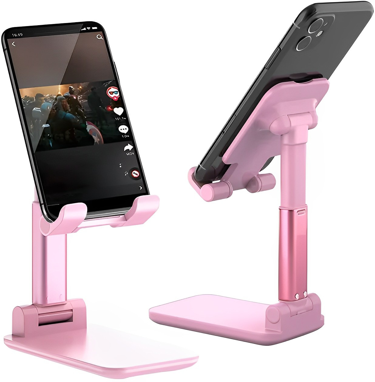 Настільна підставка тримач для телефона планшета Folding desktop phone stand Рожева