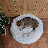 Лежак для собак, кошек и котов лежанка бублик 50см