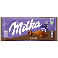 Шоколад молочний із горіховим кремом Milka Noisette Швейцарія 100 г