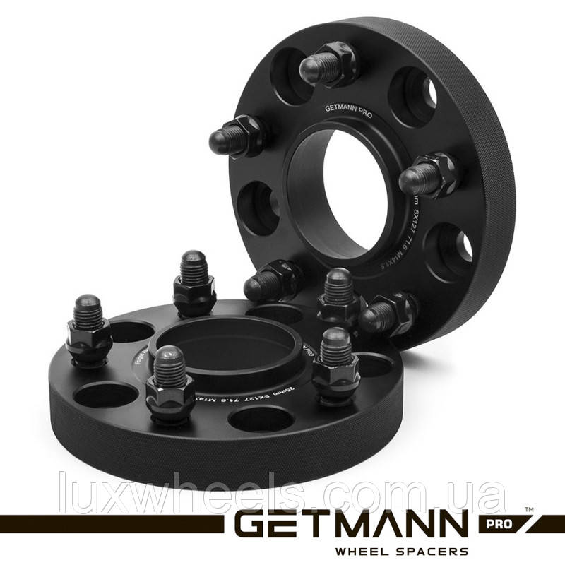 Колісна проставка-адаптер GETMANN 1 шт. 25 мм PCD 5x127 DIA 71.6 зі шпильками 14x1.5 для Jeep, Dodge (Кована)