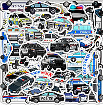 Набір водовідштовхувальних стикерів Поліція вінілові наклейки на авто телефон ноут 50 шт., фото 4