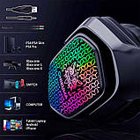 Ігрові навушники ONIKUMA X8  RGB дротові з підсвіткою мікрофоном гарнітура для пк комп'ютера ноутбука, фото 3