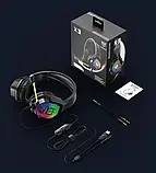 Ігрові навушники ONIKUMA X8  RGB дротові з підсвіткою мікрофоном гарнітура для пк комп'ютера ноутбука, фото 8