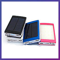 Повербанк солнечная батарея 20000 mAh Портативная батарея от солнца с фонариком + Подарок