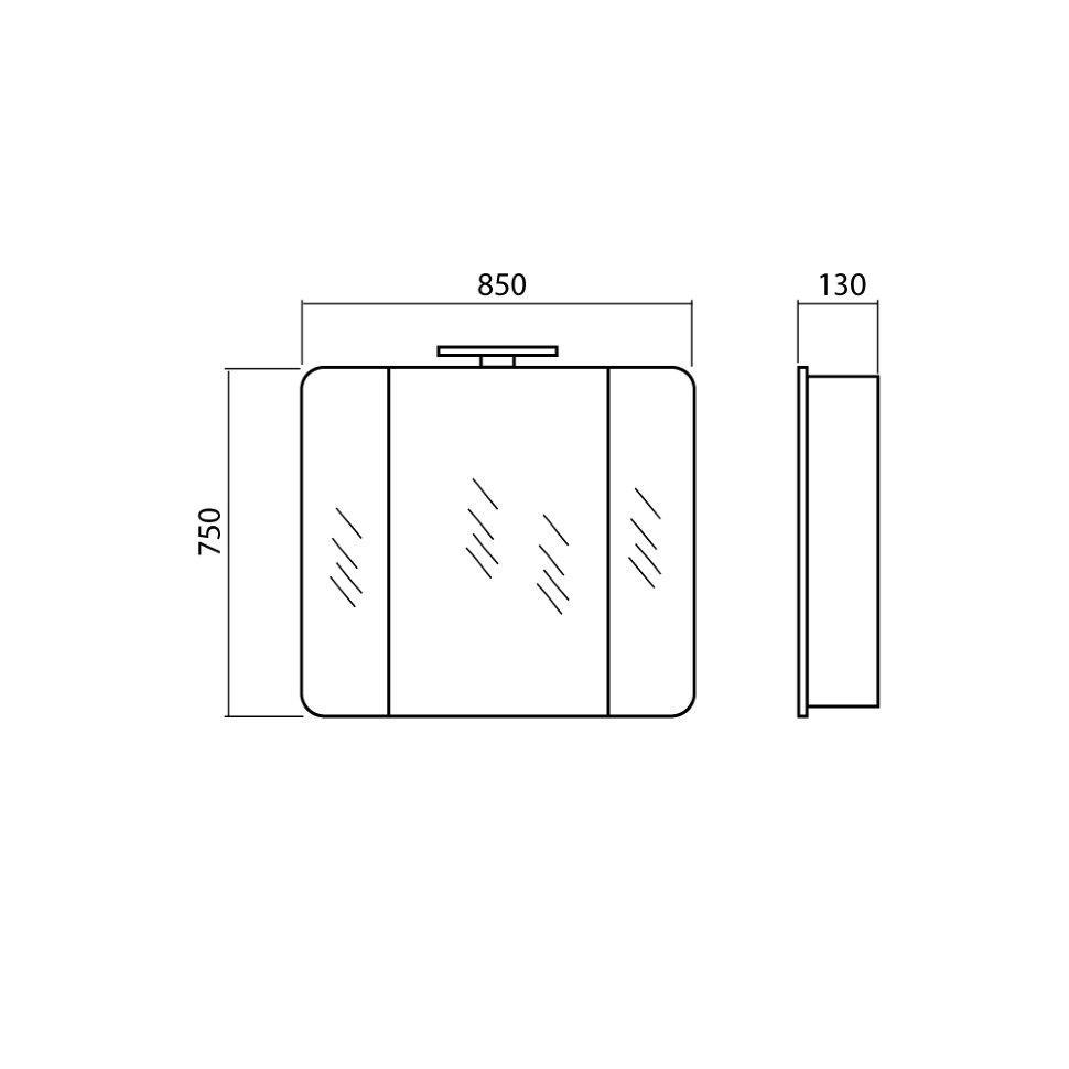 Зеркальный шкаф Рома 85 см без подсветки - фото 8 - id-p1755127181