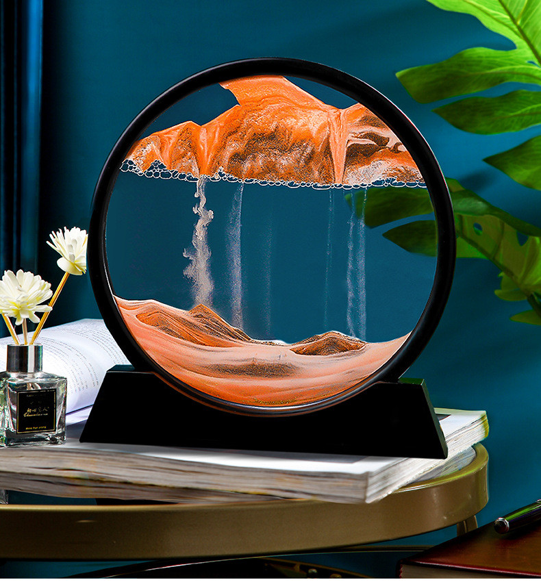 Картина-антистрес "Піски, що рухаються 3D" (Moving Sandscapes), подарунок дівчині або дружині - Помаранчева