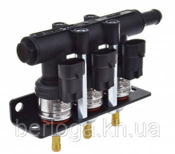 Форсунки BARRACUDA в рейці на 3 цил., (1,9 Ом), 120 NL/min