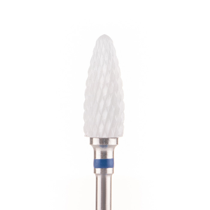 Фреза керамічна Nail Drill для зняття гель-лаку (Кукурудза) - 640 501 Flame S(M) (синя насічка)