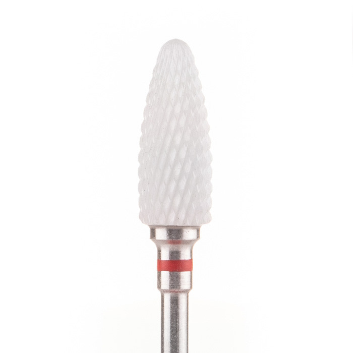 Фреза керамічна Nail Drill для зняття гель-лаку (Кукурудза) - 640 701 Flame S(F) (червона насічка)