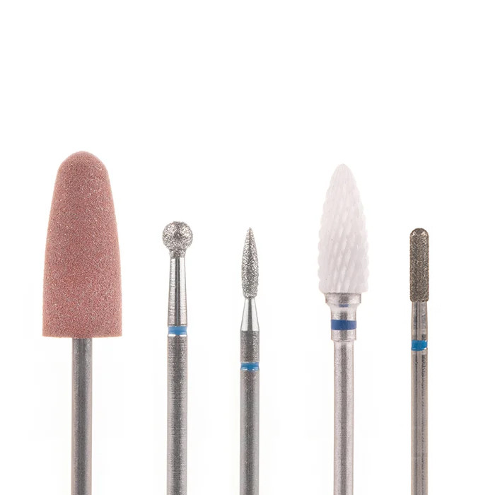 Стартовий набір фрез Nail Drill для щільної кутикули SET-5B BLUE (5 фрези, середня абразивність)