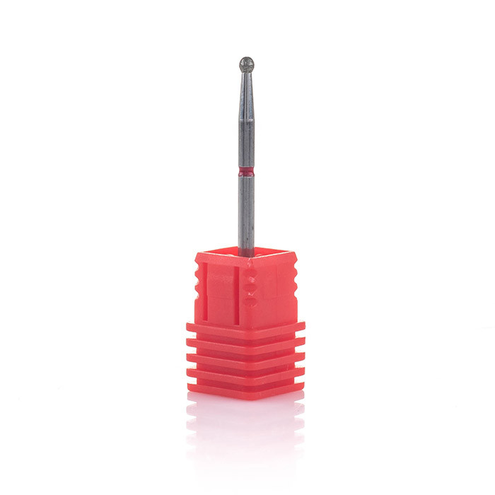 Фреза алмазна Nail Drill для обробки кутикули "Кулька" - 001 023R діаметр 2.3 мм ( червона насічка)