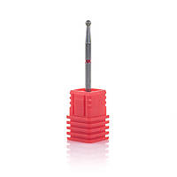 Фреза алмазная Nail Drill для обработки кутикулы "Шарик" - 001 023R диаметр 2.3 мм ( красная насечка)