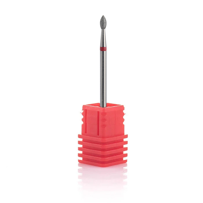 Фреза алмазна Nail Drill для обробки кутикули "Нирка" - 257 025R діаметр 2,5 мм (червона насічка)