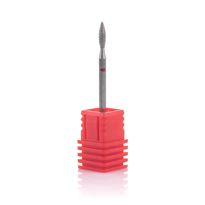 Фреза алмазна Nail Drill для обробки кутикули "Полум'я" - 243 023R діаметр 2.3 мм (червона насічка)
