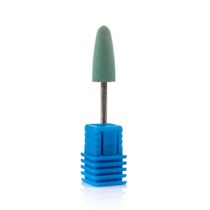 Фреза силіконова Nail Drill для шліфування і полірування нігтів "Куля довга" - (зелена)