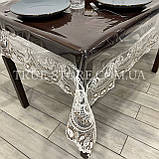 Скатертина силіконова з кружевом Вензель, двоколірна (Під замовлення, або стандартний розмір), фото 3