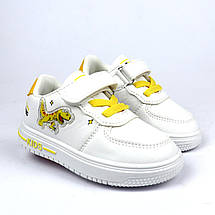 10419D Дитячі кеди білі з жовтим сліпони Діно на липучці тм Том.М, фото 2