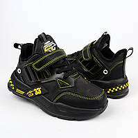 0221D Деми кроссовки для мальчика черные на липучке тм Том.М