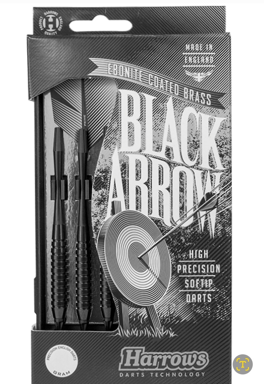 Дротики дартс Harrows Black Arrow з фірмовим футляром для гри в електронний дартс 16 грамів