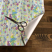 Бумага упаковочная для подарков Русалки на полосатом фоне