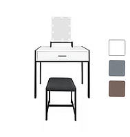 Туалетний столик з дзеркалом та підсвіткою + табурет AVKO ADT21 косметологічний стіл для косметики R_1461