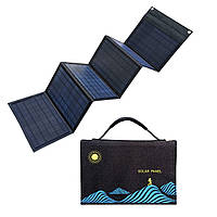 Складная солнечная панель Solar Panel Charger 40W (5 панелей) Черная