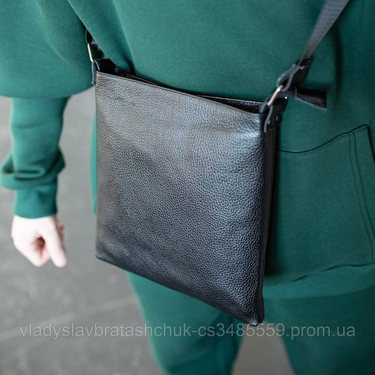 Мужская Кожаная Сумка-барсетка Через Плечо No Pocket Зернистая Мужские ...