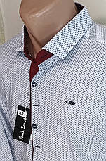 Сорочка чоловіча Paul Smith vd-0038 біла приталена в принт із довгим рукавом трансформер Туреччина XXL, фото 5